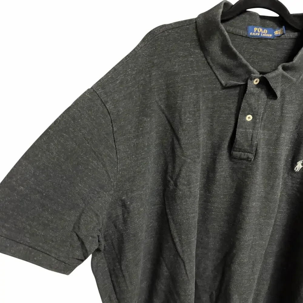 Polo Ralph Lauren Dark Gray Short Sleeve Cotton Polo Shirt Mens Big & Tall 6X